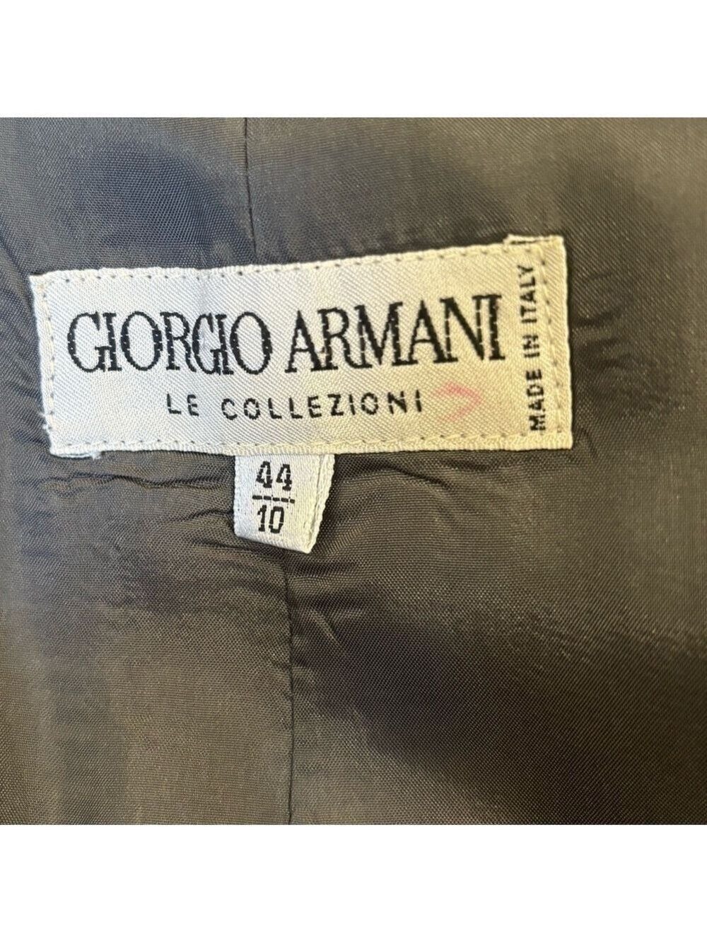 GIORGIO ARMANI VTG BLAZER GRAY & TAUPE PINSTRIPE WOOL BLEND 1 BUTTON HOURGLASS - Picture 9 of 11